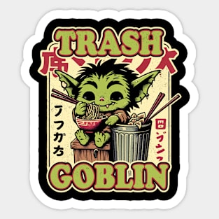 Trash Noodle Goblin - Creepy Cute Kawaii Ramen Cartoon Sticker